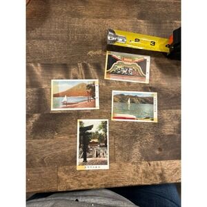 Four Vintage Japanese Post Cards Approximately 2 1/2 Inches Long